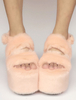 Lolita Chaussures adorables Pêche unicolore en tissu street style 10cm Déguisements Halloween