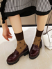 Lolita Chaussures Bourgogne Synthétique talon Puppy en cuir Lolita Pompes Déguisements Halloween