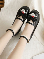 Lolita Chaussures Douces Déco Fraise et Dentelle Lacet Escarpins Talon Haut