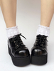 Lolita Chaussures exquises noir à bout carréunicolore en Synthétique 8cm street style Déguisements Halloween