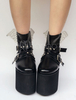Lolita Chaussures parfaites noir bicolore à talons compensésstreet style Déguisements Halloween