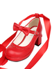 Lolita Chaussures parfaites rouge et noeud de polyuréthane / Synthétique Tea party 6.5cm Déguisements Halloween