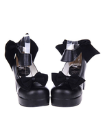 Lolita Chaussures sublimes noir à bout carréavec noeud en Synthétique 6.5cm"idien Déguisements Halloween
