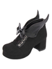 Lolita Chaussures sublimes noir à bout rondavec noeud en cuir suédé 6cm Tea party Déguisements Halloween