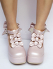 Lolita Chaussures sublimes rose nacré avec noeud à talons compensésstreet style Déguisements Halloween