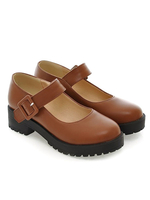 Lolita Chaussures Synthétique ronde talon Puppy cuir Toe Chaussures Lolita Déguisements Halloween