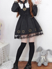 Lolita Classique OP Robe Etoile Dentelle Bordure Transparent Noire Une Pièce Déguisements Halloween