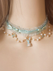 lolita collier Douceur faux col bicolore Tea party Accessoire ornement métallique avec perles Déguisements Halloween