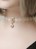 lolita collier en mélangé de coton classique faux col unicolore avec dentelle"idienne blanche Déguisements Halloween