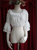 Lolita de mousseline de soie blanche Blouse Hime moyen manches dentelle taille haute finition Déguisements Halloween
