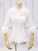 Lolita de mousseline de soie blanche Blouse manches Middle volants dentelle Déguisements Halloween