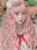 Lolita doux de longues perruques résistant à la chaleur Fibre Rose clair Lolita perruques de cheveux Déguisements Halloween