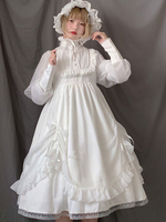 Lolita doux OP Robe blanche manches Lolita Volants Gigot Une Robes Piece Déguisements Halloween