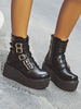 Lolita gothique bottes plate-forme boucle en cuir Synthétique bout rond chaussures Lolita Déguisements Halloween
