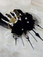 Lolita Gothique Chapeaux Noir Main Squelette Os Chaînes Chaîne Lolita Accessoires De Cheveux Déguisements Halloween