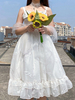 Lolita Jsk Robe Blanc Sans manches Sans manches Floral Imprimé Lolita Jupes