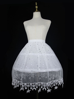 Lolita Jupon Avec Étoiles Blanc Dentelle Polyester Gothique Lolita Jupe Mignonne