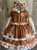 Lolita Manteaux Café Marron Noeuds Volants Noeud Pardessus Polyester Hiver Lolita Outwear