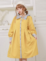 Lolita Manteaux Jaune Bows Manches Longues Pardessus Polyester Automne Lolita Outwears