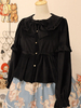 Lolita Manteaux Nœuds Volants Polyester Nœud Bordeaux Hiver Lolita Outwears