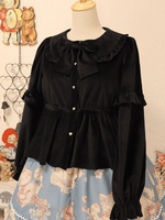 Lolita Manteaux Nœuds Volants Polyester Nœud Bordeaux Hiver Lolita Outwears