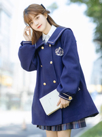 Lolita Manteaux Style Bleu Marine Volants Bleu À Lacets De Polyester Cape Robe Manteau Automne Lolita Survie