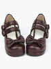 Lolita marron café Chunky Square des chaussures talons talons hauts cheville sangles Boucles Bow Decor Déguisements Halloween