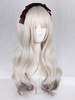 Lolita mignon perruques douce lumière perruques de cheveux longs bouclés Lolita synthétique gris avec frange Déguisements Halloween