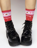 Lolita noir bottes plateforme talon Chunky Diamond Point Toe lacez vers le haut de Lolita bottes courtes Déguisements Halloween