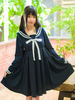 Lolita OP Robe Style Militaire Un Pièce Avec Noeud à Manche Longue Déguisement