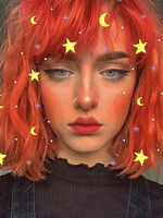 Lolita Perruques Courtes Fibre Résistante À La Chaleur Bouclée Oragnge Rouge Lolita Cheveux Perruques Déguisements Halloween