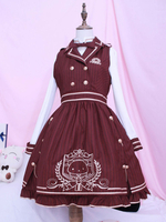 Lolita Robe JSK style académique Bourgogne Stripe Lolita Jumper Jupes Déguisements Halloween