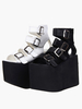 Lolita sandales plate-forme haute chaussures simili cuir avec boucles Déguisements Halloween