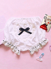 Lolita short en polyester blanc bicolore à volants Déguisements Halloween