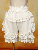Lolita shorts doux blanc 2021 coton dentelle Déguisements Halloween