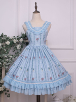 Lolita Sweet JSK Robe imprimé floral Lolita Jumper Jupes Déguisements Halloween