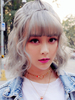 Lolita Sweet Lolita perruques gris court Perruques cheveux avec See Through Bangs Déguisements Halloween