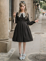 Lolita Sweet OP Robe Volants Bow manches longues Lolita One Piece Robes Déguisements Halloween