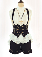 Lolita Top Gilet Costumes Gothique Noir Sans Manches