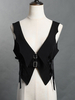 Lolita Top Gilet Costumes Steampunk Noir Sans Manches À Lacets Détails En Métal