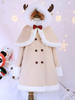 Lolita Vêtement automne Cape avec bouton à capuche bicolore Sweete manches longues Tissu en laine Tea party Déguisements Halloween
