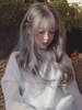 Longue perruque de cheveux Lolita gris clair de fibre résistante à la chaleur de fibre de Lolita Déguisements Halloween