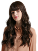 Longue perruque femme Blunt Bangs chaleur fibres synthétiques résistant Perruques