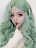 Longue perruque Lolita cheveux bouclés vert menthe centrale séparation Lolita cheveux Déguisements Halloween