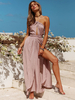 Longue robe dété bretelles spaghetti Split dos nu Twisted Maxi Dress
