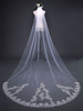 Longue voile de mariage cascade dentelle appliques écru blanc un tiers cathédrale voile de mariée en tulle