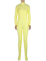 Lumière jaune Zentai Slim Fit Spandex combinaison pour femmes Déguisements Halloween