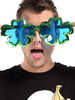 lunette de cosplay pour adultes de Saint-Patrick verte Lunettes plastique Déguisements Halloween