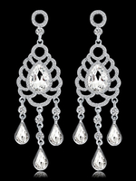 Lustre de mariage boucles doreilles argent strass percé bijoux de mariée