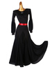 Lycra Salle de bal noire de danse Costumes Femmes Spandex Ensemble Robe de danse Robe